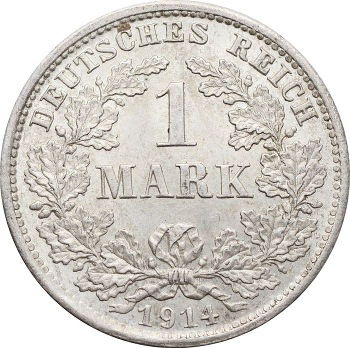 1 марка 1914 Германская Империя "D"