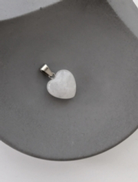 Подвеска сердце белый нефрит, 16мм