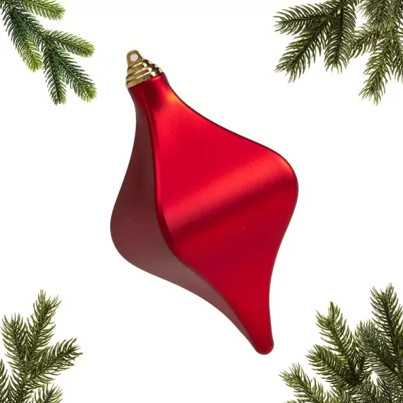 Украшение пластиковое Кристалл Винтаж 20 см., матовый, красный, ЕлкиТорг (150122)