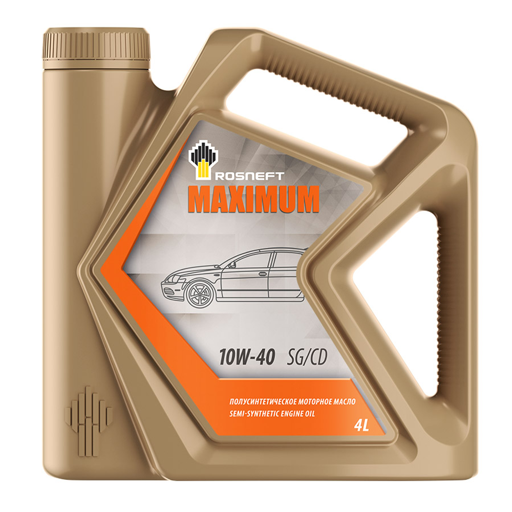 Моторное масло Rosneft Maximum 10W-40, SG/CD, полусинтетическое, 4 л