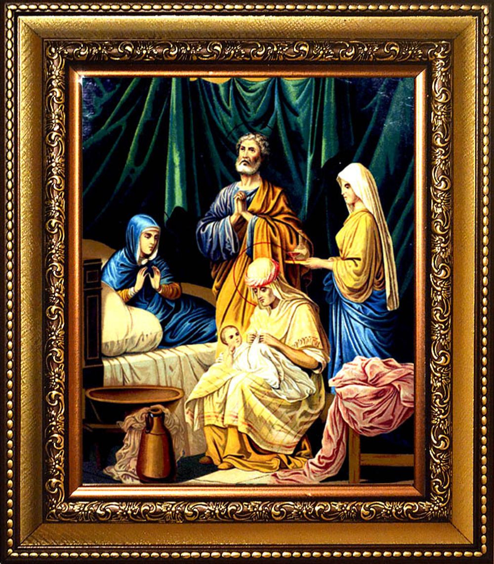 В раме.	Рождество Пресвятой Богородицы. Икона на холсте.