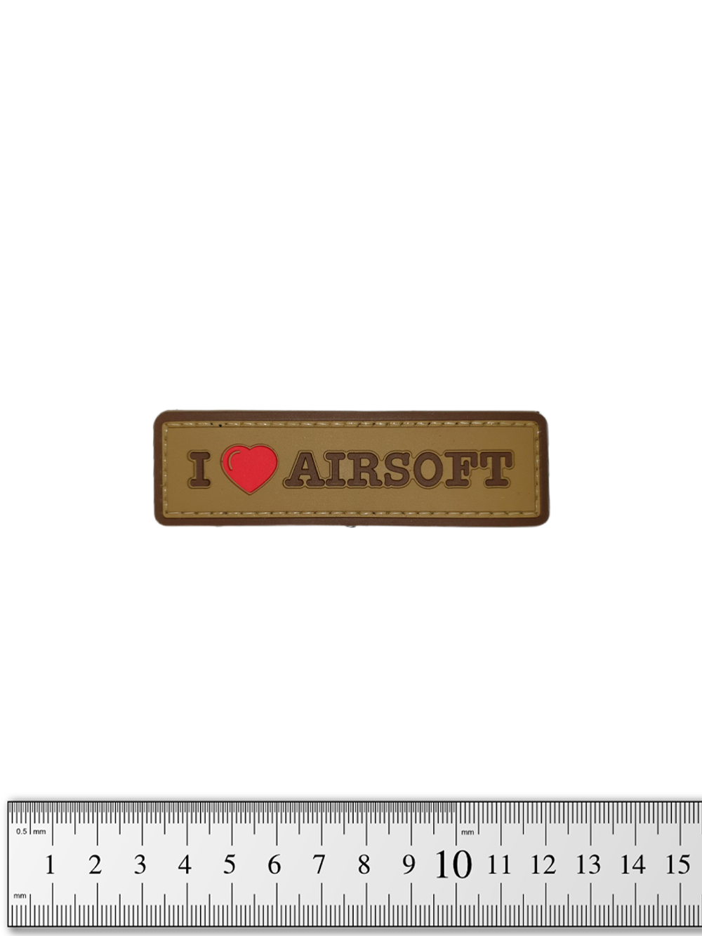 Шеврон I Love Airsoft Tab PVC. Койот