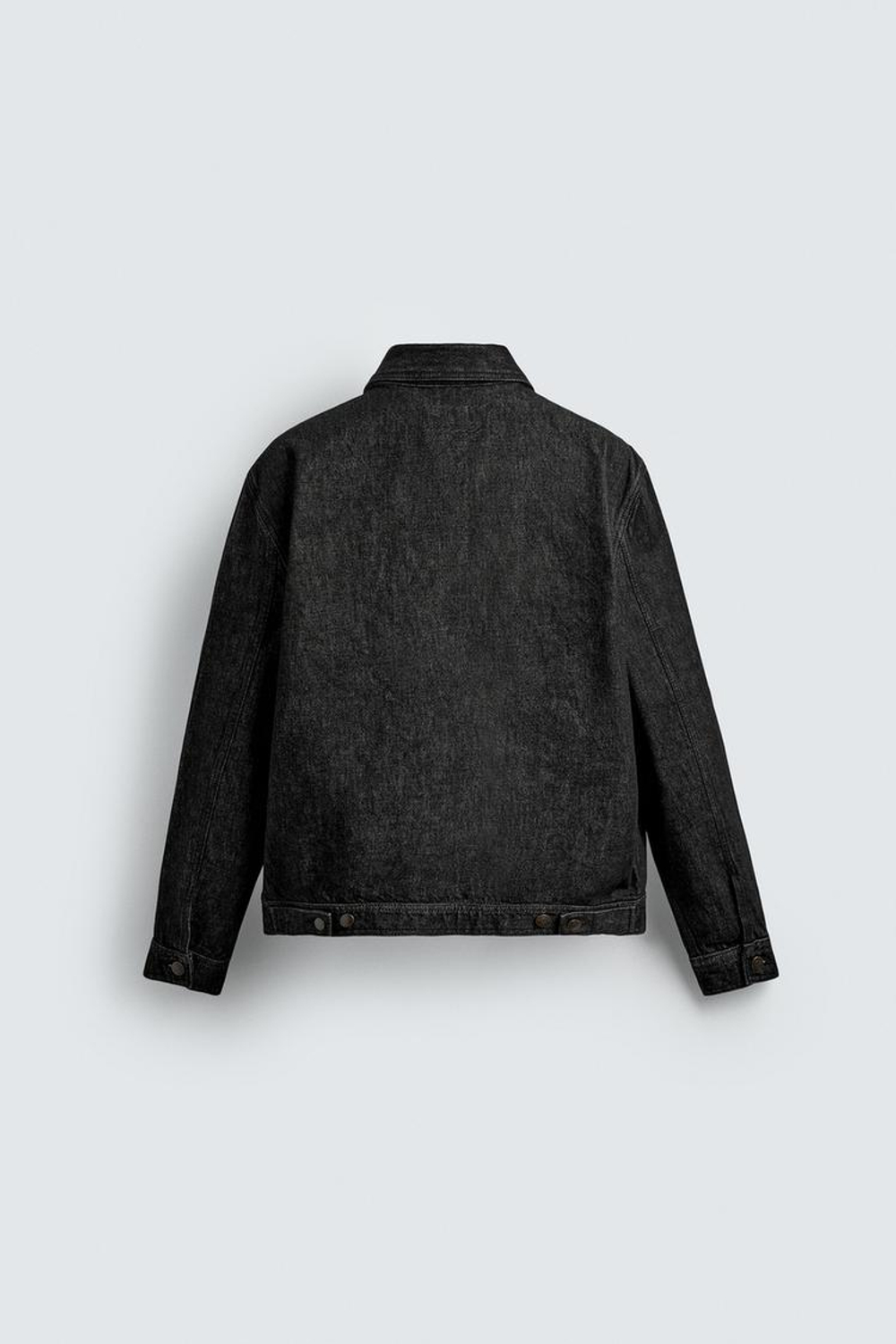 ZARA ДЖИНСОВАЯ КУРТКА КЛАССИЧЕСКОГО КРОЯ, ЧЕРНЫЙ