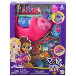Polly Pocket - Семья ленивцов Компактная сумочка Раскладной игровой набор HRD40