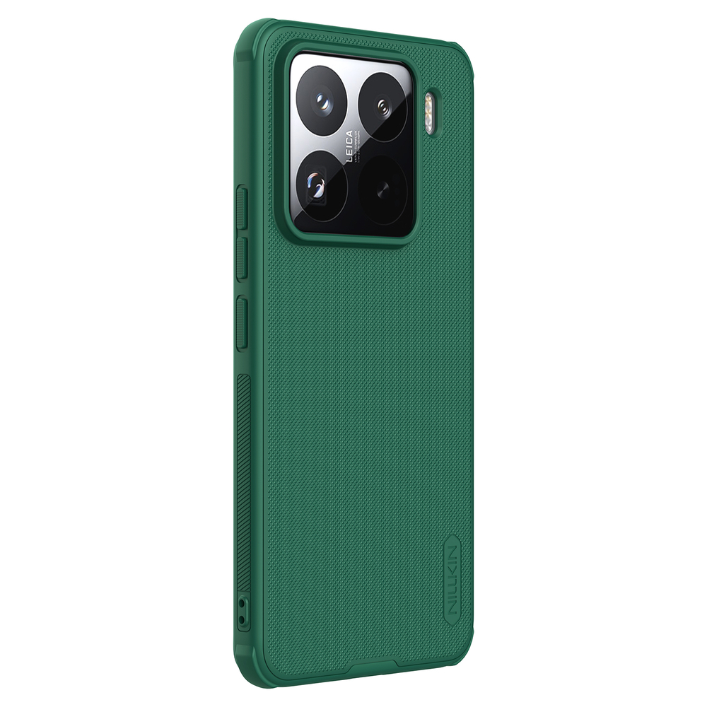 Противоударный чехол зеленого цвета (Dark Green) от Nillkin для Xiaomi 15 Pro, серия Super Frosted Shield Pro