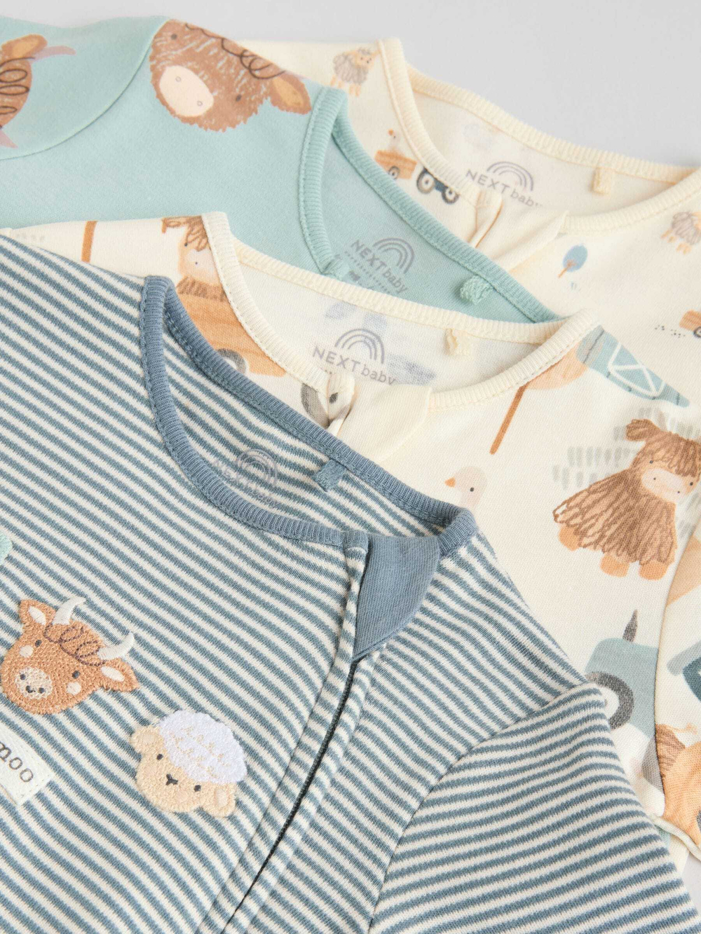 Комбинезон / Слип для малышей Next F35-914, 4 шт., Серый, Молочный