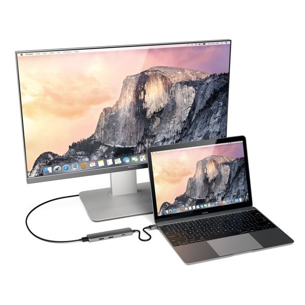 USB-хаб Satechi Aluminum Type-c (USB-C) Slim Multi-Port Adapter 4k (ST-CMAM) Space Gray