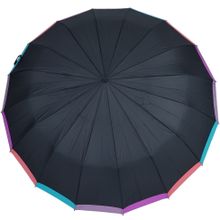 Зонт Три Слона L3161-BLACK, цвет черный, 16 спиц x 58 см, 3 сложения, длина сложенного зонта 31 см, вес 465 гр, ручка прямая