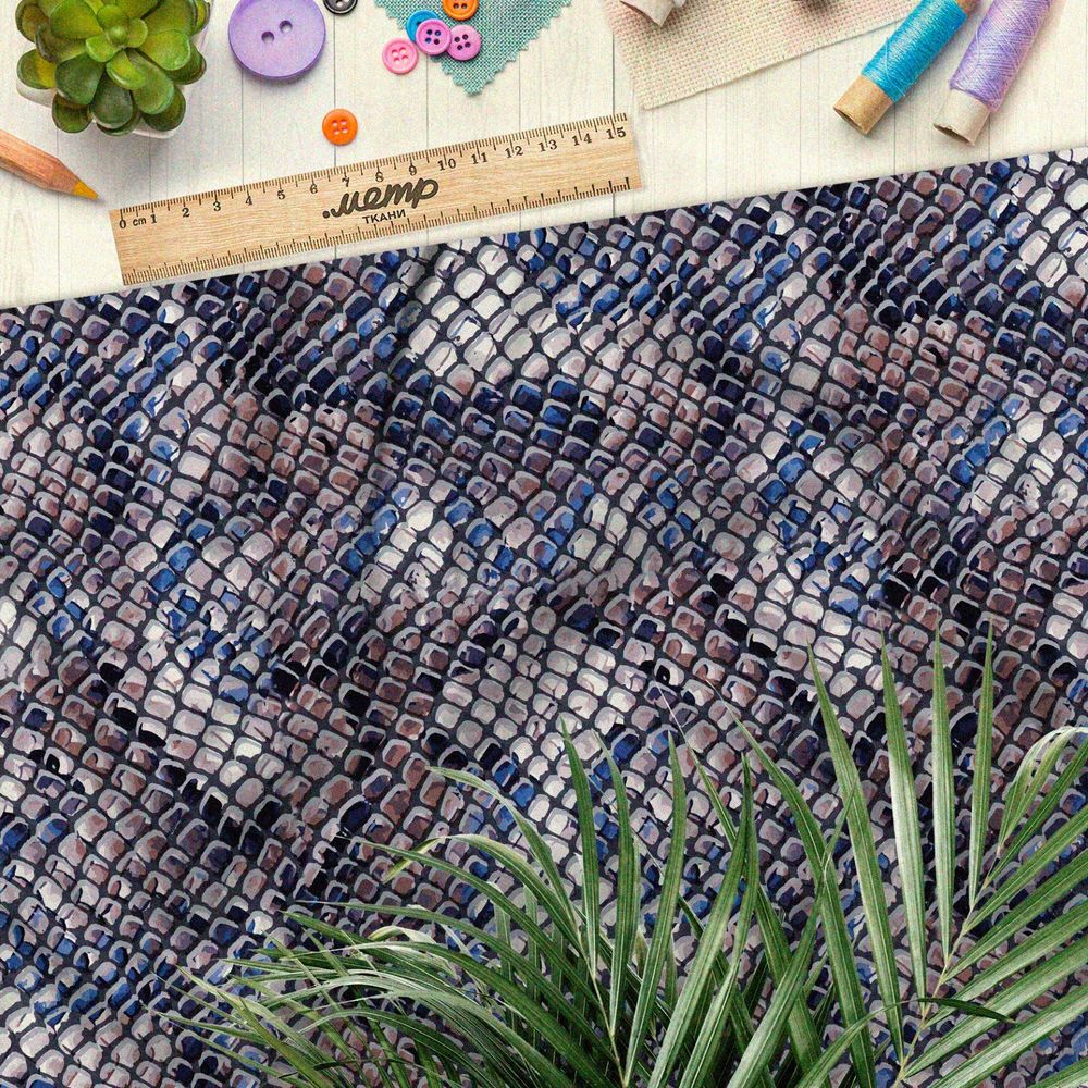 Ткань кулирная гладь натуральный питон