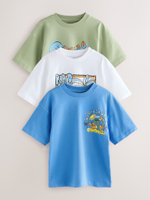 Футболка для мальчика Next AG3-080, 3 шт., Синий, Белый, Салатовый