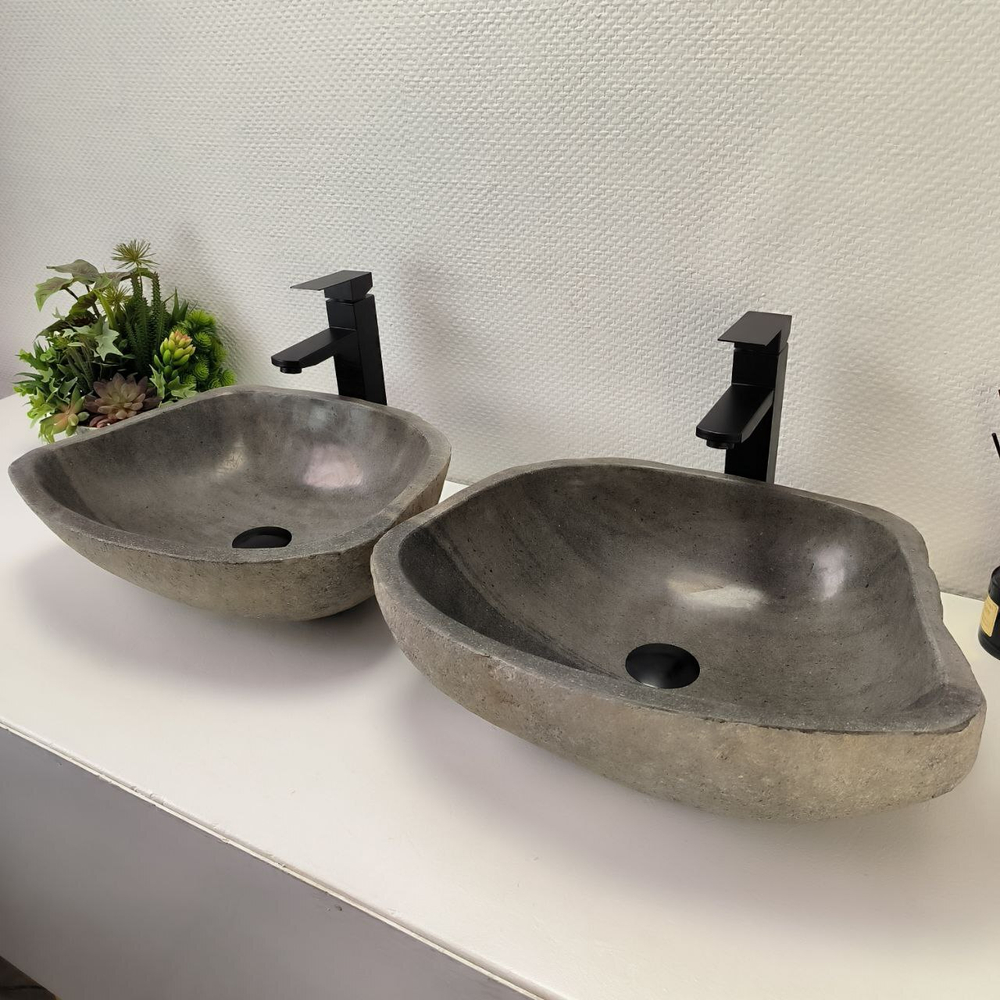 Раковина из речного камня ПАРА! RS-63826 48*38*15 2шт 0126