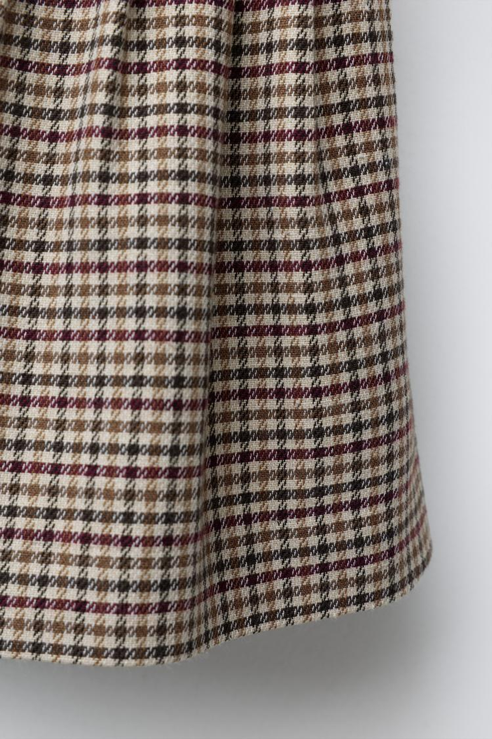 ZARA ЮБКА В КЛЕТКУ, ГРАНАТОВЫЙ