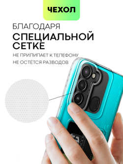 Чехол BROSCORP для Tecno Spark 8C;Tecno Spark Go 2022 (арт. TCN-S8C-TPU-01-POCKET)