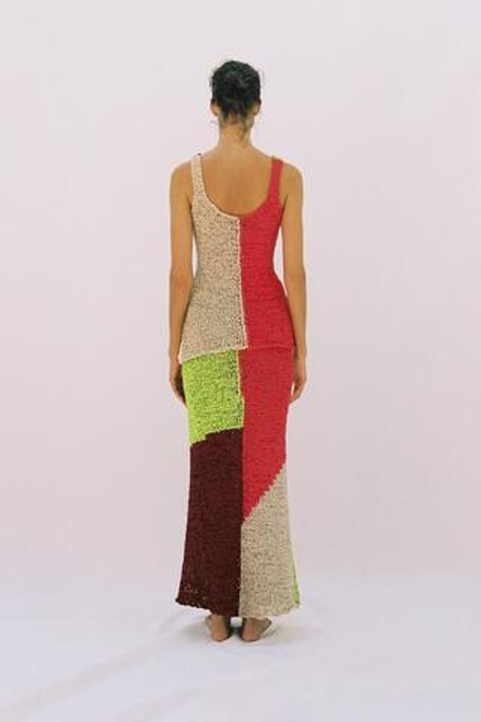 ZARA ТРИКОТАЖНАЯ ЮБКА МИДИ В СТИЛЕ COLOR BLOCK, РАЗНОЦВЕТНЫЙ