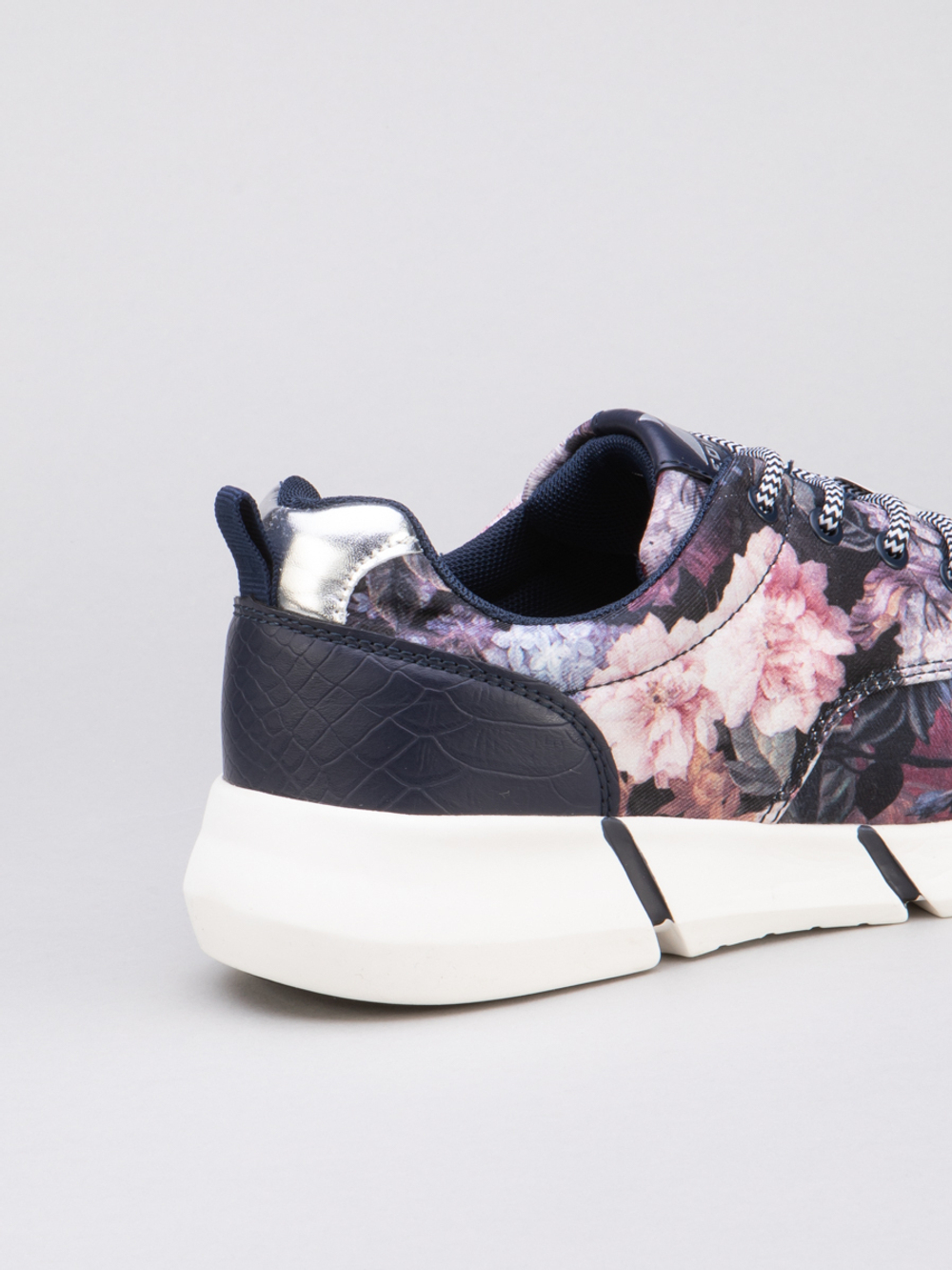 Кроссовки женские Editex с цветочным принтом (текстиль), Синий