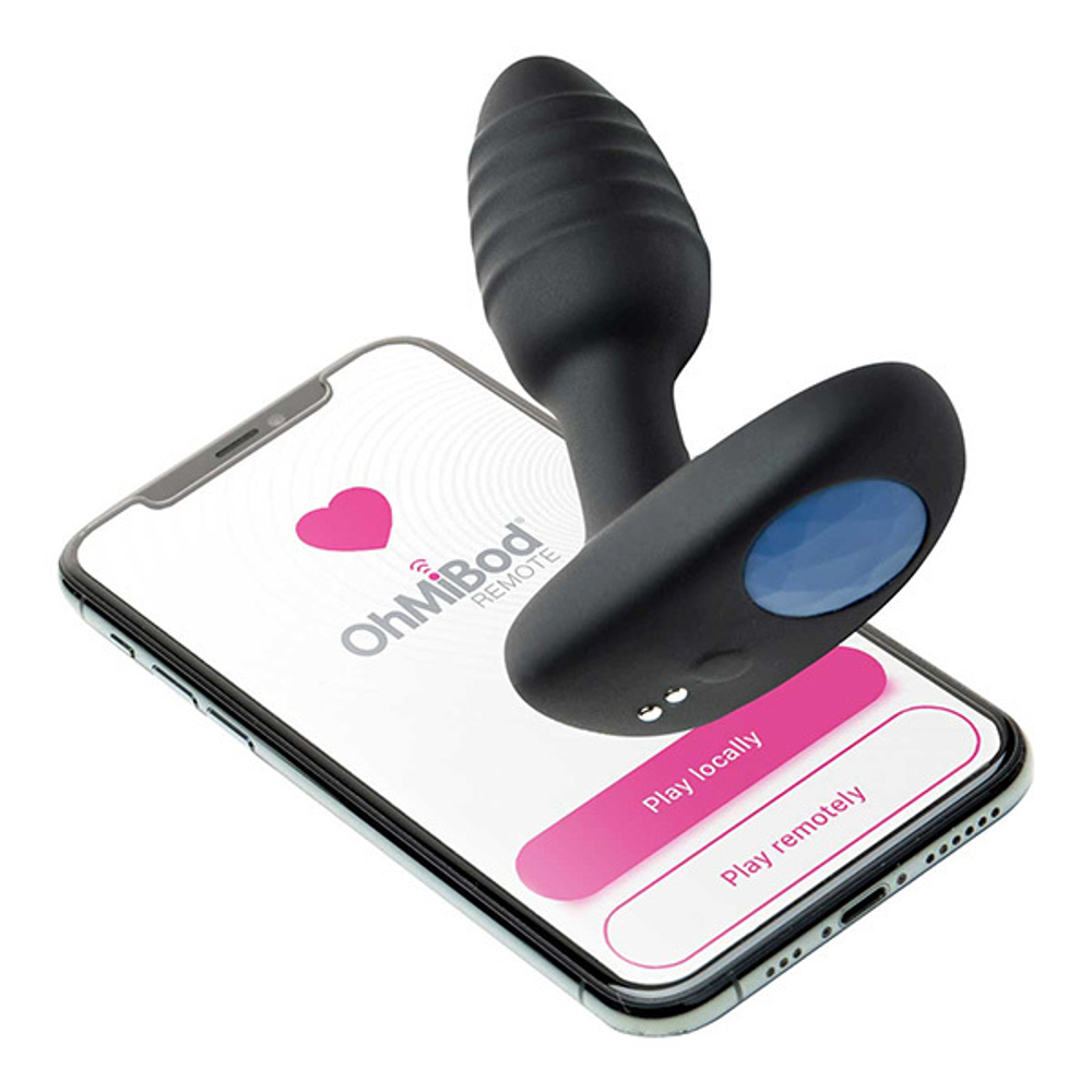 Интерактивная анальная вибропробка 3,3см Kiiroo OhMiBod Lumen Silicone Rechargeable App Enabled Butt Plug