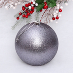 Новогодний шар 20 см «Глиттер», графит