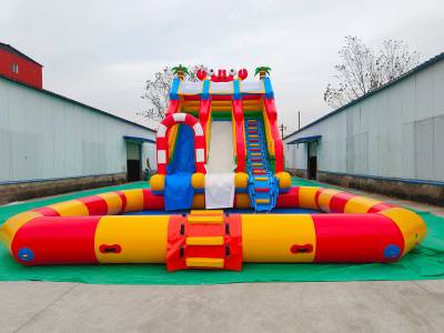 Надувная водная горка «Весёлый крабик» 11,3*7*6,8 м