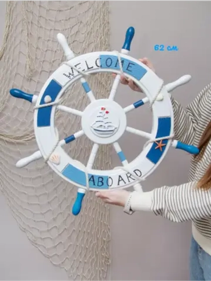 Декор на стену для интерьера "Штурвал" 62 см