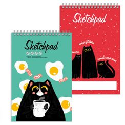 Скетчпад А5 148х210 мм, 60 л, блок - белый офсет 100 г/м², арт. 63076