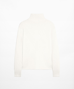 Oysho Свитер в рубчик с высоким воротником, светлый экрю