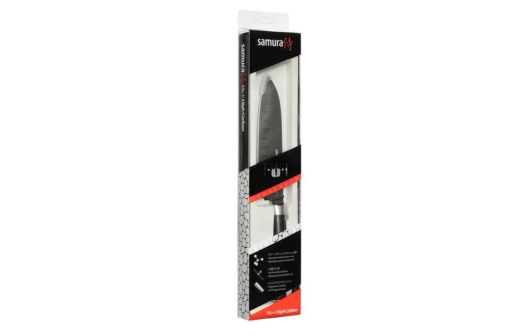 Нож кухонный Сантоку 138мм Samura Mo-V Stonewash SM-0093B