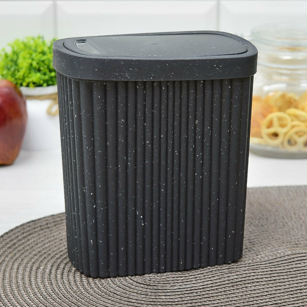Контейнер для мусора 1,9л "Velvet", черный гранит