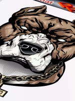 Наклейка - Пёс с крестом