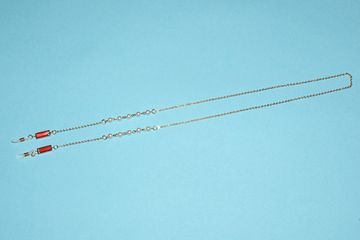 Цепочка золотистая с красной вставкой WH040, 75 см