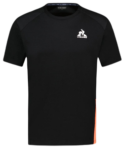 Теннисная футболка Le Coq Sportif Training T-Shirt Short Sleeve N°1 - black/orange perf