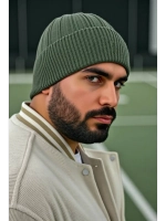 шапка вязаная теплая с отворотом стильная