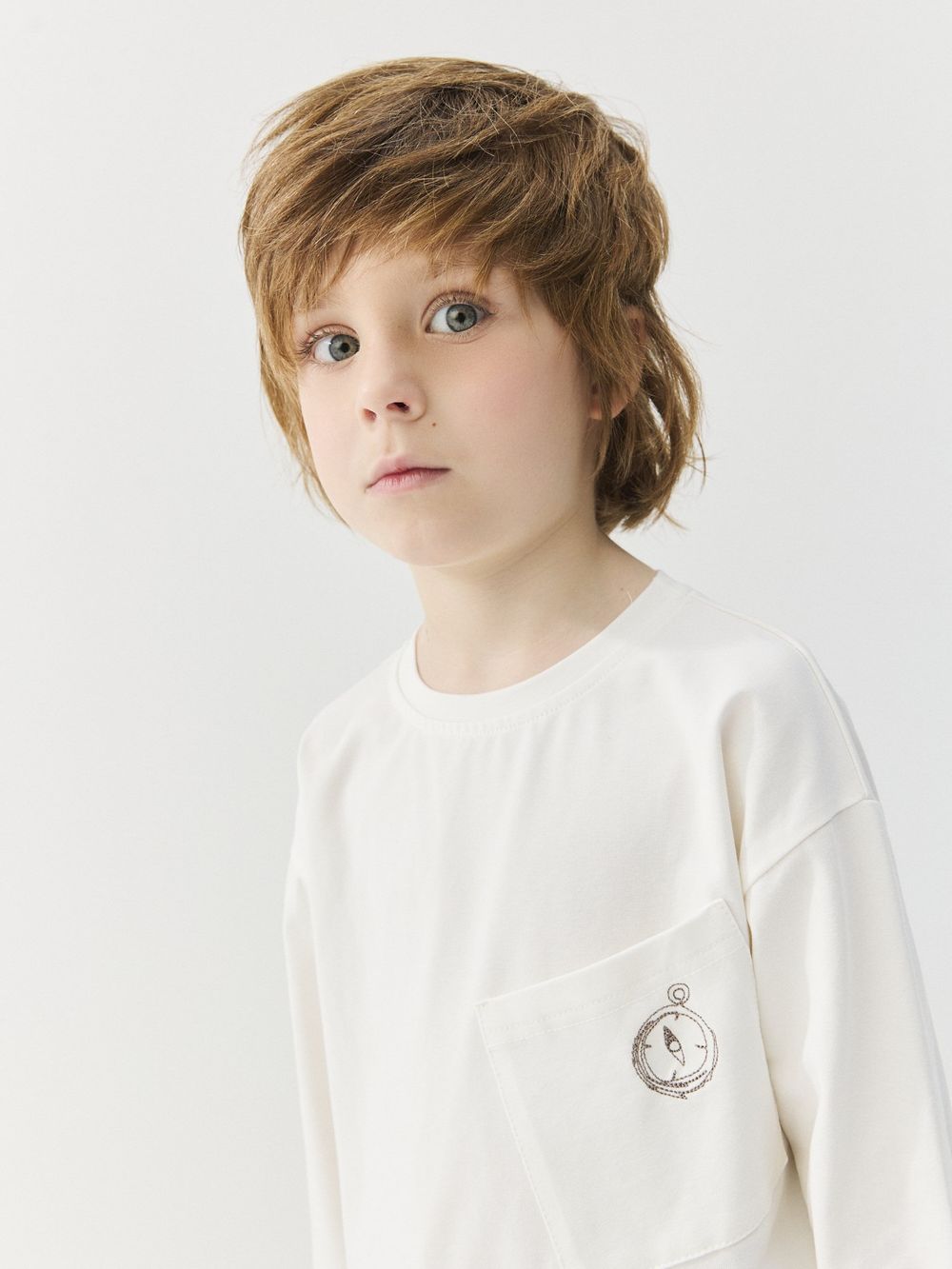 Лонгслив оверсайз "Молоко" с карманом