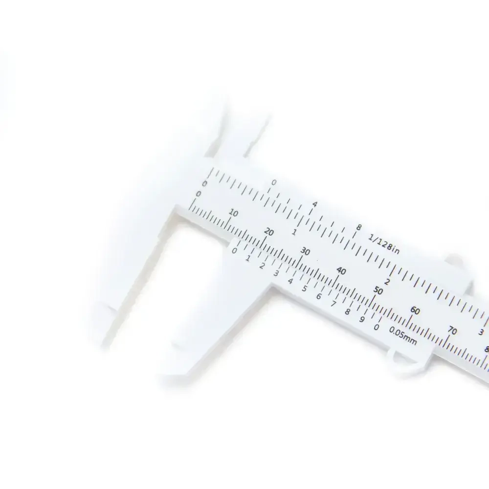 Штангенциркуль пластиковый, 150 мм, ABS пластик, белый/глубиномер/измерительный прибор