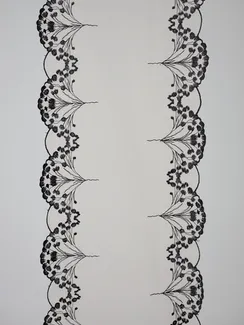 05-177 ОПТ Вышивка на неэл. сетке 25 см, бежевый 775 /черный 170