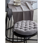 Подушка на стул круглая из хлопка серого цвета из коллекции essential, 35 см