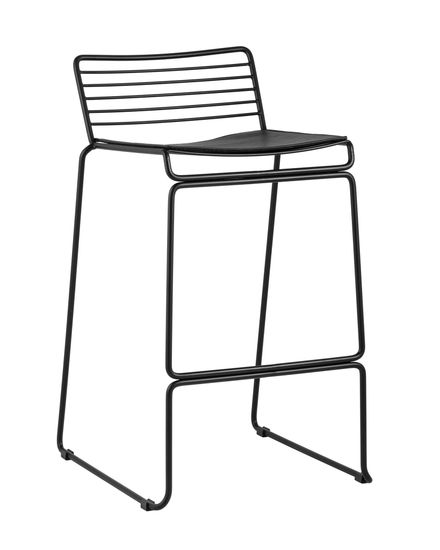 Стул полубарный Hero черный с черной подушкой