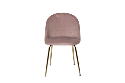Стул Garda Decor велюр пепельно-розовый, мет.ножки 50*53*77 см