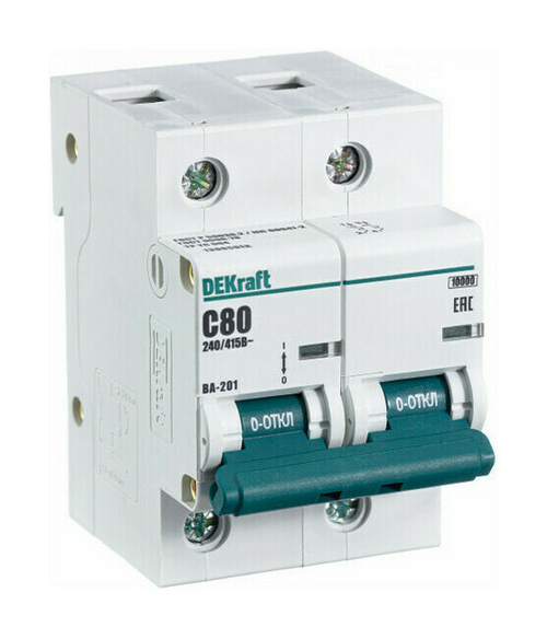 13005 Авт.выкл. 2п 80А ВА201 DEKraft