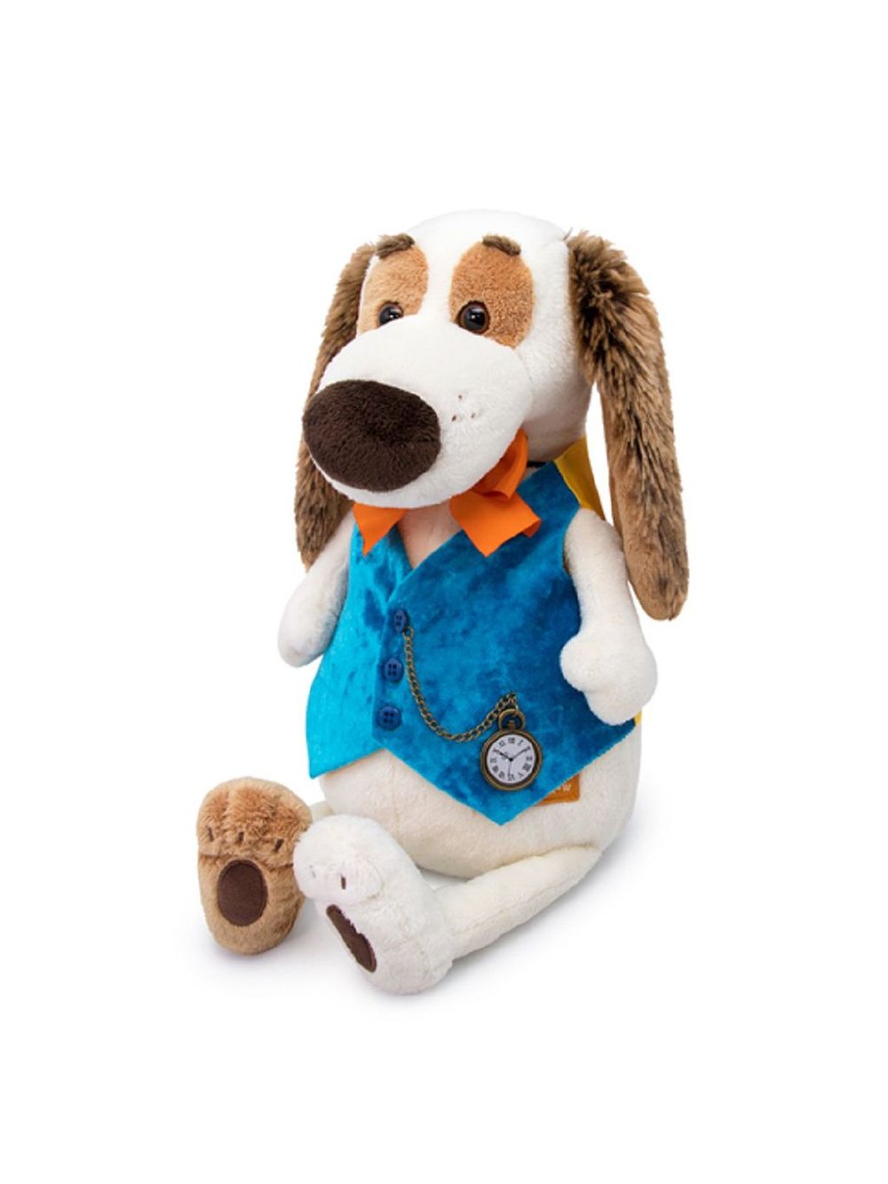 Мягкая игрушка Бартоломей в жилете с часами 27 см