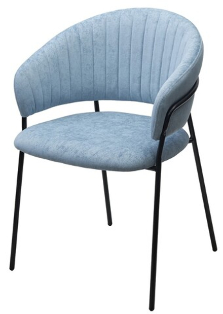 Стул ГЕММА, цвет RAIN 13 blue, велюр / черный каркас М-City