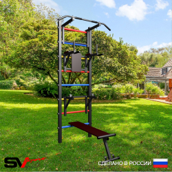 Уличная шведская стенка Sv Sport У407 (Турник/Брусья/Стойка/Скамья)