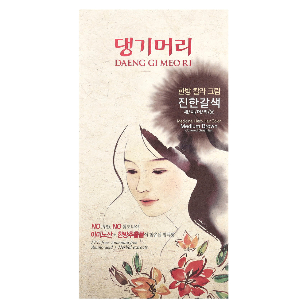 DAENG GI MEO RI, краска для волос с лекарственными травами, коричневый, 1 набор