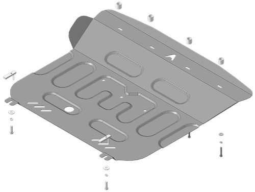 Стандартная Защита картера Двигателя, КПП. 1,5 мм, Сталь. для FAW Bestune T99 2022-н.в. АвтоСтандарт.53903