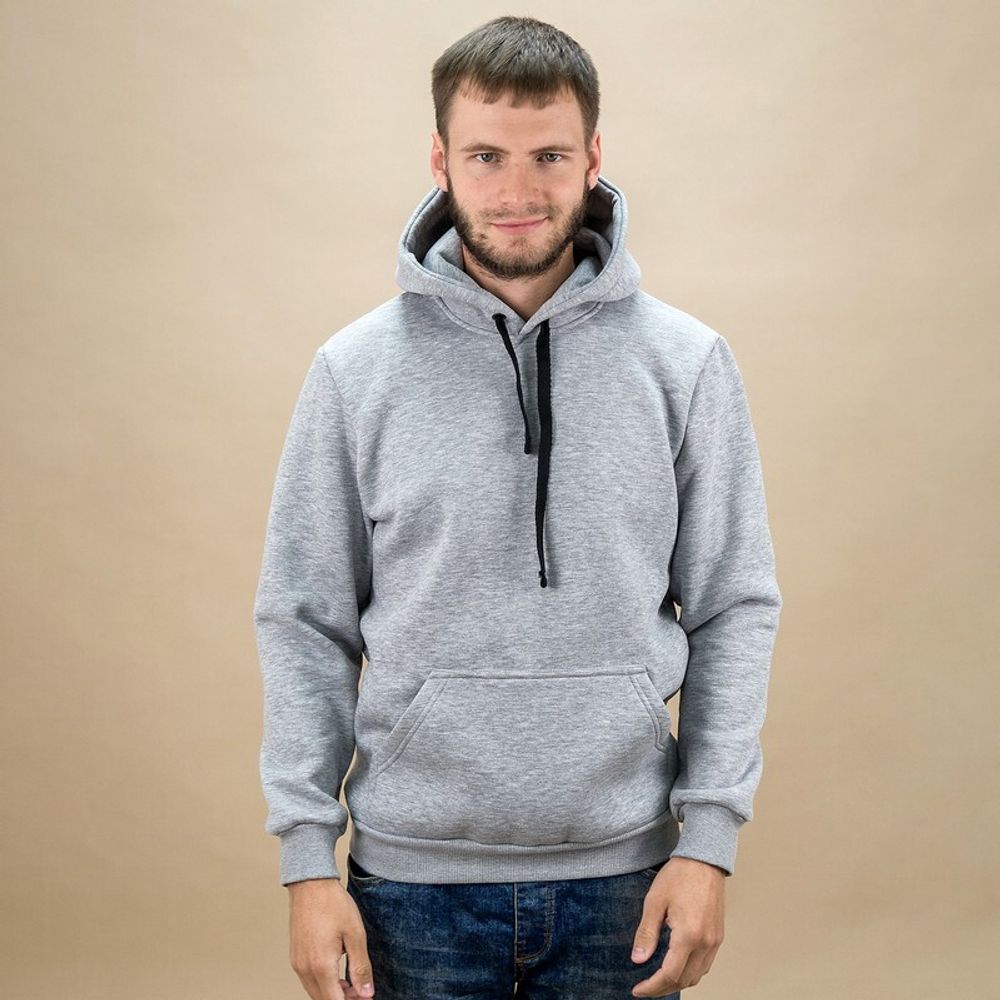 Толстовка ХУДИ ФУТЕР МЕЛАНЖ с капюшоном Х/Б 330 гр., 44 (XS) мод.304