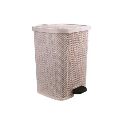Ведро мусорное с педалью 12 л вязаный узор пепельно-розовый
