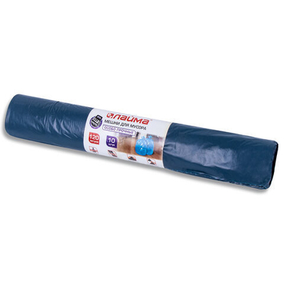 Мешки для мусора 120 л, синие, в рулоне 10 шт., особо прочные, ПВД 40 мкм, 70×110 см, LAIMA, 2 упаковки.