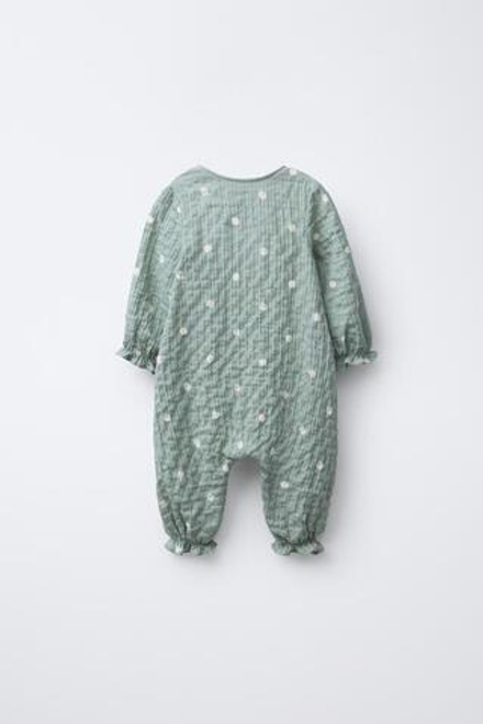 ZARA КОМБИНЕЗОН В ГОРОШЕК, ЦВЕТ МОРСКОЙ ВОЛНЫ