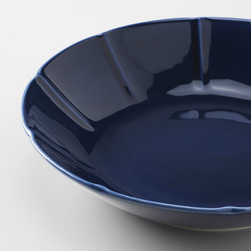 IKEA STRIMMIG  (ИКЕА СТРИММИГ)  -  Глубокое блюдо, синий керамогранит, 23 см