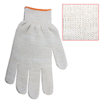 Перчатки хлопчатобумажные, КОМПЛЕКТ 200 пар, 10 класс, 32-34 г, 83 текс, ПВХ точка, LAIMA БЮДЖЕТ, БЕЛЫЕ