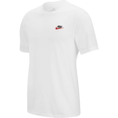 Мужская теннисная футболка Nike NSW Club Tee M - white/black/university red
